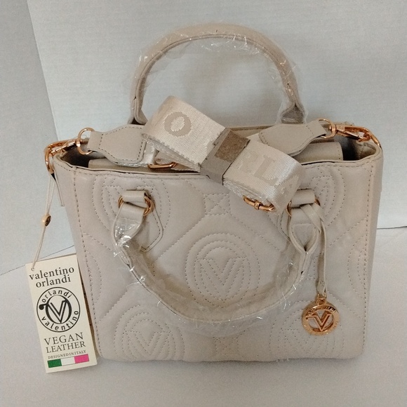 Valentino Accessories - Valentino Orlando Ecru Quilted Handbag with Gold Details NWT ($299).